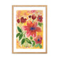 Watercolor Red Flowers Framed matte paper poster
