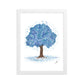 Blue Tree Framed matte paper poster